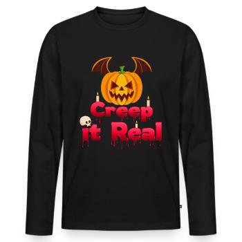 Costume d’Halloween Fête d’Halloween - T-shirt manches longues Premium bio Homme - noir - Devant - Nico (187cm)