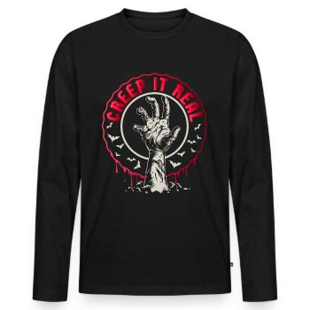 Costume d’Halloween Fête d’Halloween - T-shirt manches longues Premium bio Homme - noir - Devant - Nico (187cm)