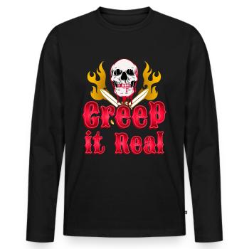 Costume d’Halloween Fête d’Halloween - T-shirt manches longues Premium bio Homme - noir - Devant - Nico (187cm)