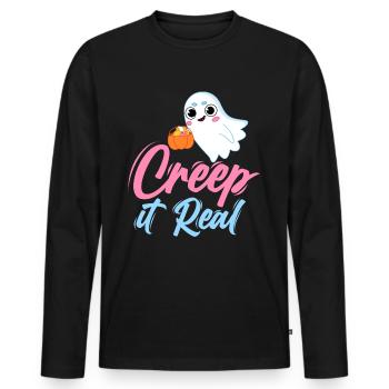 Costume d’Halloween Fête d’Halloween - T-shirt manches longues Premium bio Homme - noir - Devant - Nico (187cm)