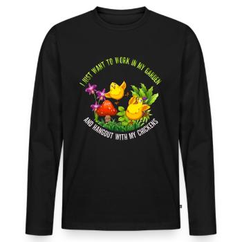 Gardening Chickens Farmer Chickens Lovers Garden - Men's Premium Organic Long Sleeve Shirt - black - Front - Nico (187cm)