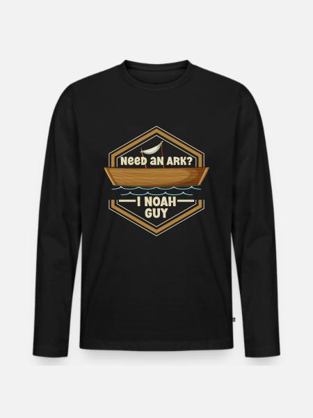 Noah's Ark Christian Joke - Men's Premium Organic Long Sleeve Shirt - black