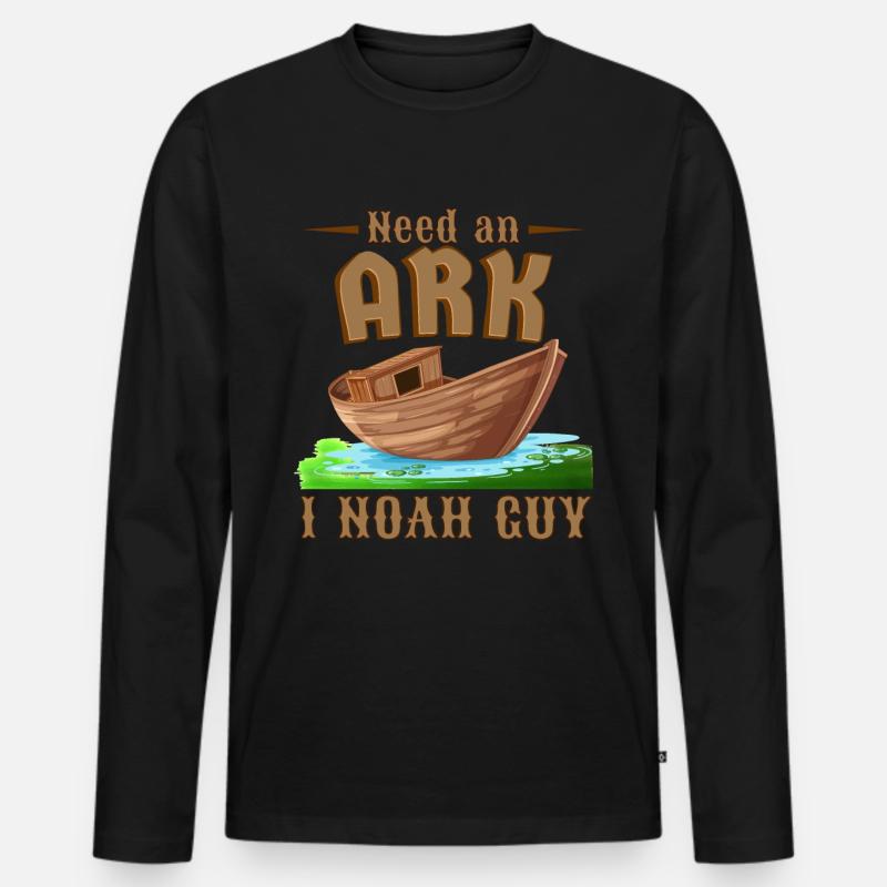 Arche Noah Christlicher Witz - Männer Premium Bio Langarmshirt - Schwarz