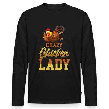 Poulet Lady Poulets Fermier Amateurs de poulet - T-shirt manches longues Premium bio Homme - noir - Devant - Nico (187cm)
