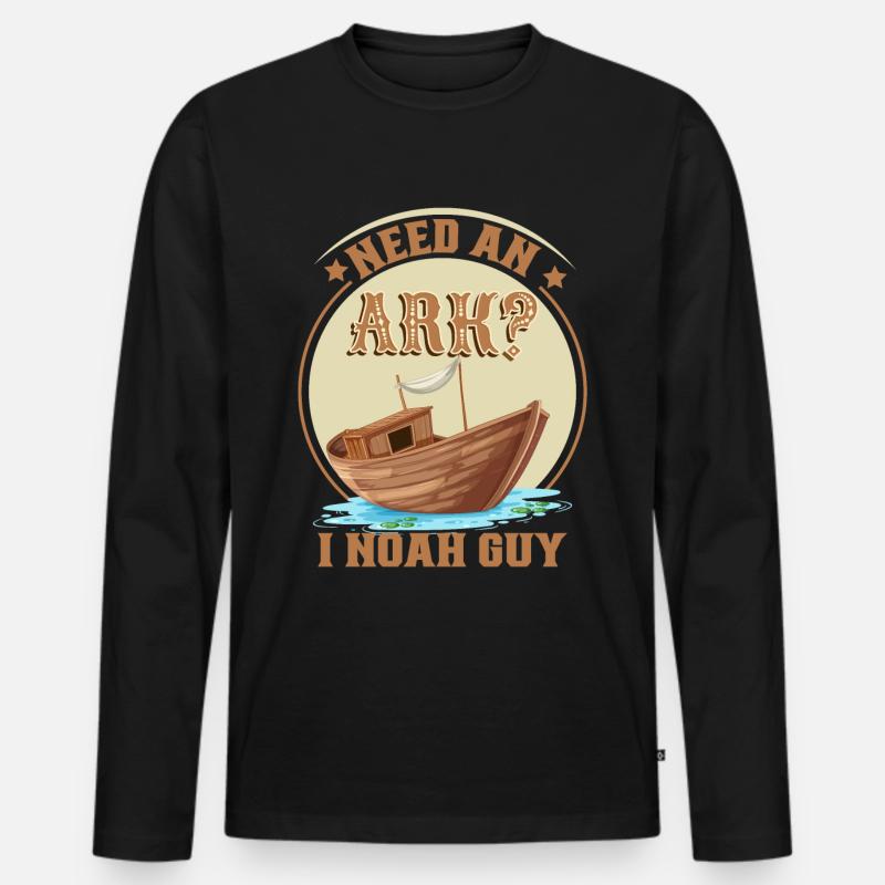 Arche Noah Christlicher Witz - Männer Premium Bio Langarmshirt - Schwarz