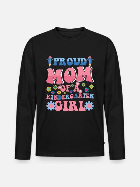 ¡Orgullosa madre de una niña de jardín de infantes! Hija - Camiseta ecológica prémium de manga larga para hombre - negro
