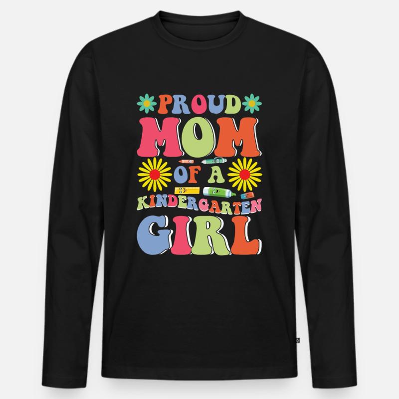Stolze Mutter eines Kindergartenmädchens! Tochter - Männer Premium Bio Langarmshirt - Schwarz