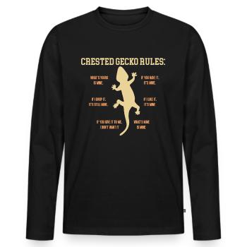 Crown Gecko Reptile Gecko Terrarium Pet - T-shirt manches longues Premium bio Homme - noir - Devant - Nico (187cm)