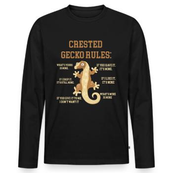 Crown Gecko Reptile Gecko Terrarium Pet - T-shirt manches longues Premium bio Homme - noir - Devant - Nico (187cm)
