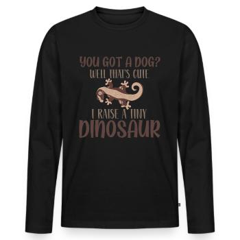 Crown Gecko Reptile Gecko Terrarium Pet - T-shirt manches longues Premium bio Homme - noir - Devant - Nico (187cm)