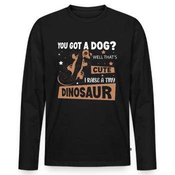 Crown Gecko Reptile Gecko Terrarium Pet - T-shirt manches longues Premium bio Homme - noir - Devant - Nico (187cm)