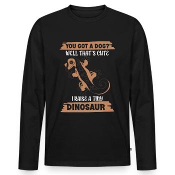 Crown Gecko Reptile Gecko Terrarium Pet - T-shirt manches longues Premium bio Homme - noir - Devant - Nico (187cm)