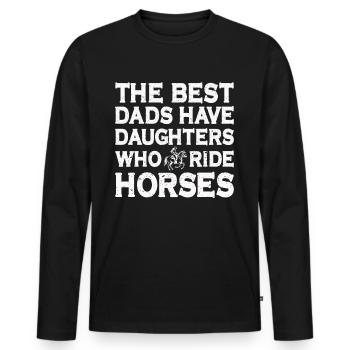 Horse Owner Rider Riding Horse Father - Men's Premium Organic Long Sleeve Shirt - black - Front - Nico (187cm)