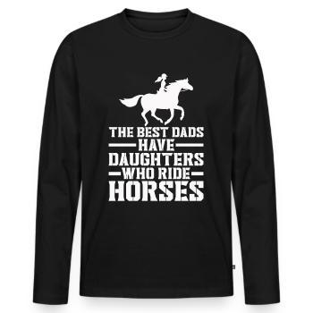 Horse Owner Rider Riding Horse Father - Men's Premium Organic Long Sleeve Shirt - black - Front - Nico (187cm)