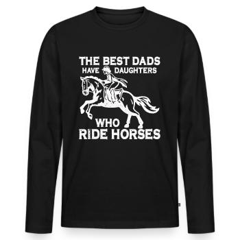 Horse Owner Rider Riding Horse Father - Men's Premium Organic Long Sleeve Shirt - black - Front - Nico (187cm)