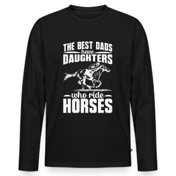 Horse Owner Rider Riding Horse Father - Men's Premium Organic Long Sleeve Shirt - black - Front - Nico (187cm)