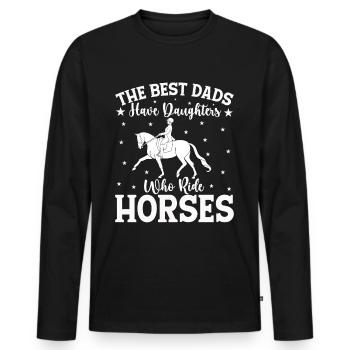 Horse Owner Rider Riding Horse Father - Men's Premium Organic Long Sleeve Shirt - black - Front - Nico (187cm)