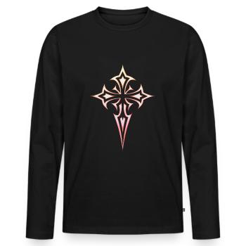 Goth Cross Y2K Emo Cross Gothic Aesthetic - Men's Premium Organic Long Sleeve Shirt - black - Front - Nico (187cm)