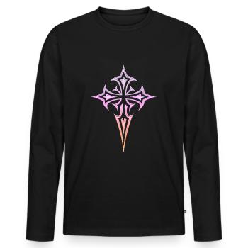 Goth Cross Y2K Emo Cross Gothic Aesthetic - Men's Premium Organic Long Sleeve Shirt - black - Front - Nico (187cm)