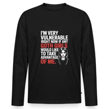 Goth Girl Sarcastic Goth Mommy Quote - Men's Premium Organic Long Sleeve Shirt - black - Front - Nico (187cm)