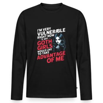 Goth Girl Sarcastic Goth Mommy Quote - Men's Premium Organic Long Sleeve Shirt - black - Front - Nico (187cm)