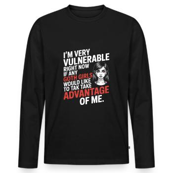 Goth Girl Sarcastic Goth Mommy Quote - Men's Premium Organic Long Sleeve Shirt - black - Front - Nico (187cm)