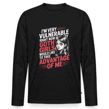 Goth Girl Sarcastic Goth Mommy Quote - Men's Premium Organic Long Sleeve Shirt - black - Front - Nico (187cm)