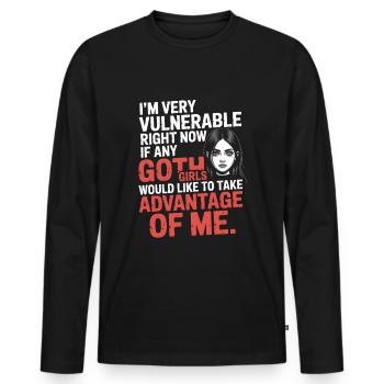 Goth Girl Sarcastic Goth Mommy Quote - Men's Premium Organic Long Sleeve Shirt - black - Front - Nico (187cm)