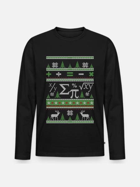 Mathematicians Ugly Christmas - Men's Premium Organic Long Sleeve Shirt - black