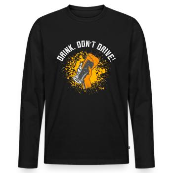 Benzinpreise Autofahrer Tankrabatt Drink Bier - Männer Premium Bio Langarmshirt - Schwarz - Vorne - Nico (187cm)