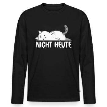 Bitte nicht Heute Müde Katze will schlafen Katzen - Männer Premium Bio Langarmshirt - Schwarz - Vorne - Nico (187cm)