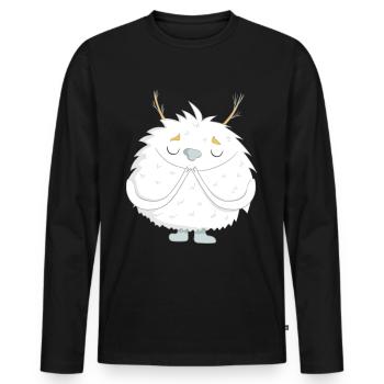 small Yeti - Men's Premium Organic Long Sleeve Shirt - black - Front - Nico (187cm)