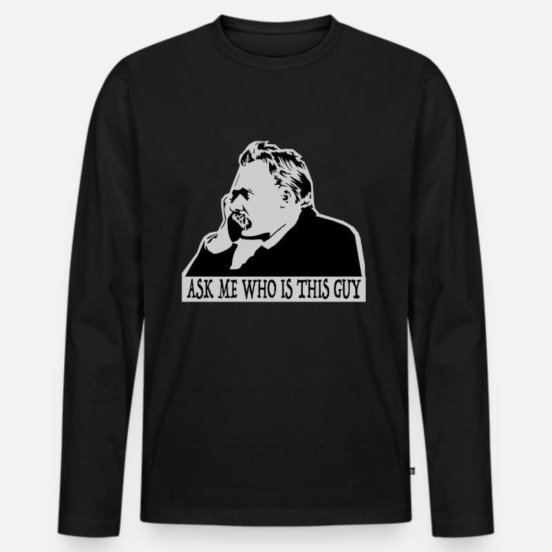 Nietzsche Schablone - Männer Premium Bio Langarmshirt - Schwarz