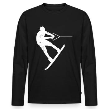 Wakeboarder Wakeboard Wakeboarder Wakesurf - T-shirt manches longues Premium bio Homme - noir - Devant - Nico (187cm)