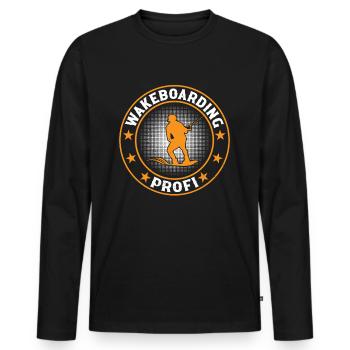 Wakeboarding profi - Wakesurfing Profi - Männer Premium Bio Langarmshirt - Schwarz - Vorne - Nico (187cm)