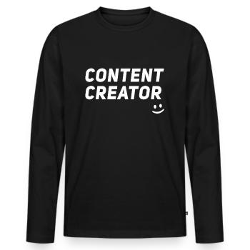 Blogger Vlogger Influencer - Content Creator - Männer Premium Bio Langarmshirt - Schwarz - Vorne - Nico (187cm)