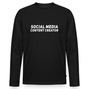 Social Media Content Creator - Blogger Vlogger - Männer Premium Bio Langarmshirt - Schwarz - Vorne - Nico (187cm)