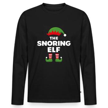 The Snoring Elf - Men's Premium Organic Long Sleeve Shirt - black - Front - Nico (187cm)
