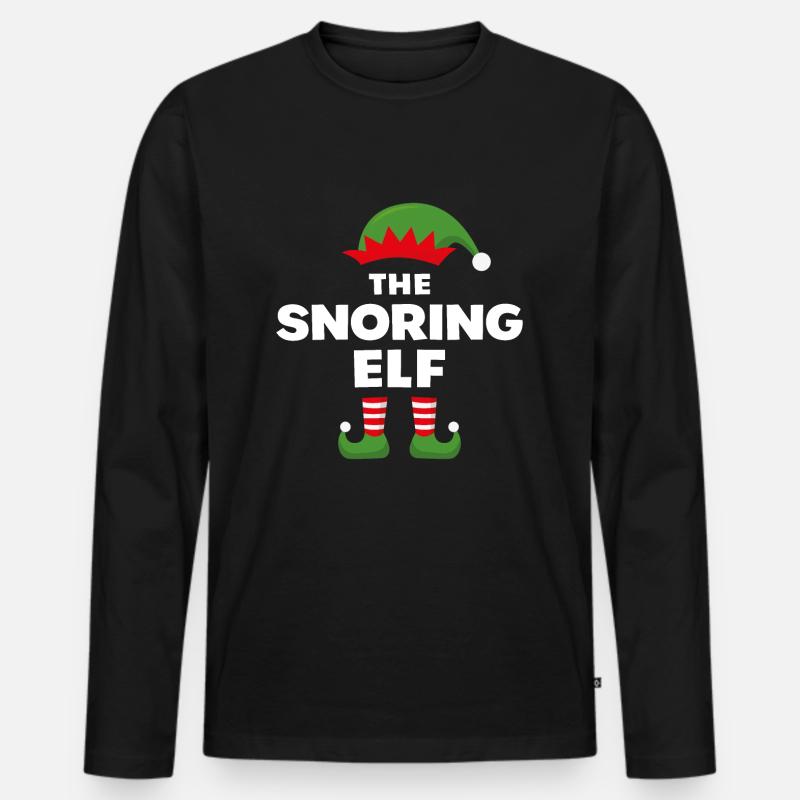 Der schnarchende Elf - Männer Premium Bio Langarmshirt - Schwarz