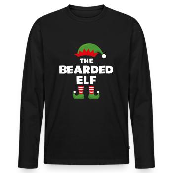The Bearded Elf - Men's Premium Organic Long Sleeve Shirt - black - Front - Nico (187cm)