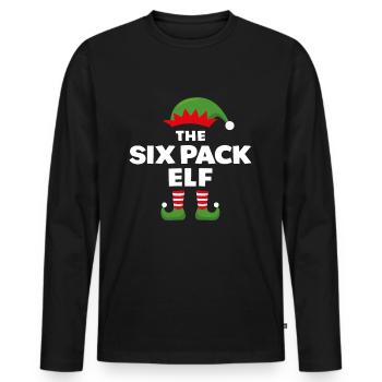 The Six Pack Elf - Men's Premium Organic Long Sleeve Shirt - black - Front - Nico (187cm)