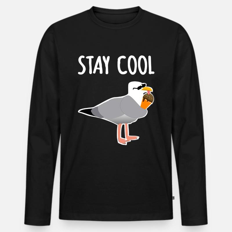 Cool Bleiben - Männer Premium Bio Langarmshirt - Schwarz