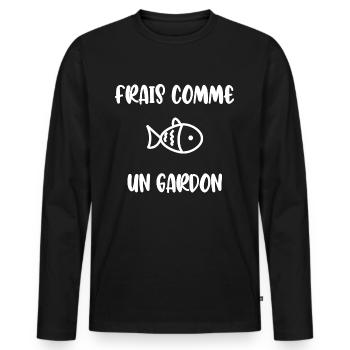 Frisch wie eine Kakerlake - Männer Premium Bio Langarmshirt - Schwarz - Vorne - Nico (187cm)