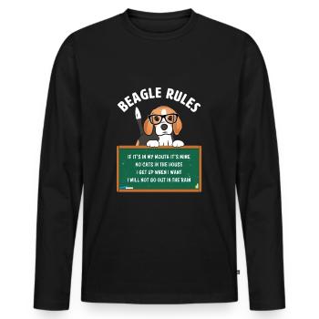 Règles amusantes pour Beagle propriétaire Cadeau Beagle - T-shirt manches longues Premium bio Homme - noir - Devant - Nico (187cm)