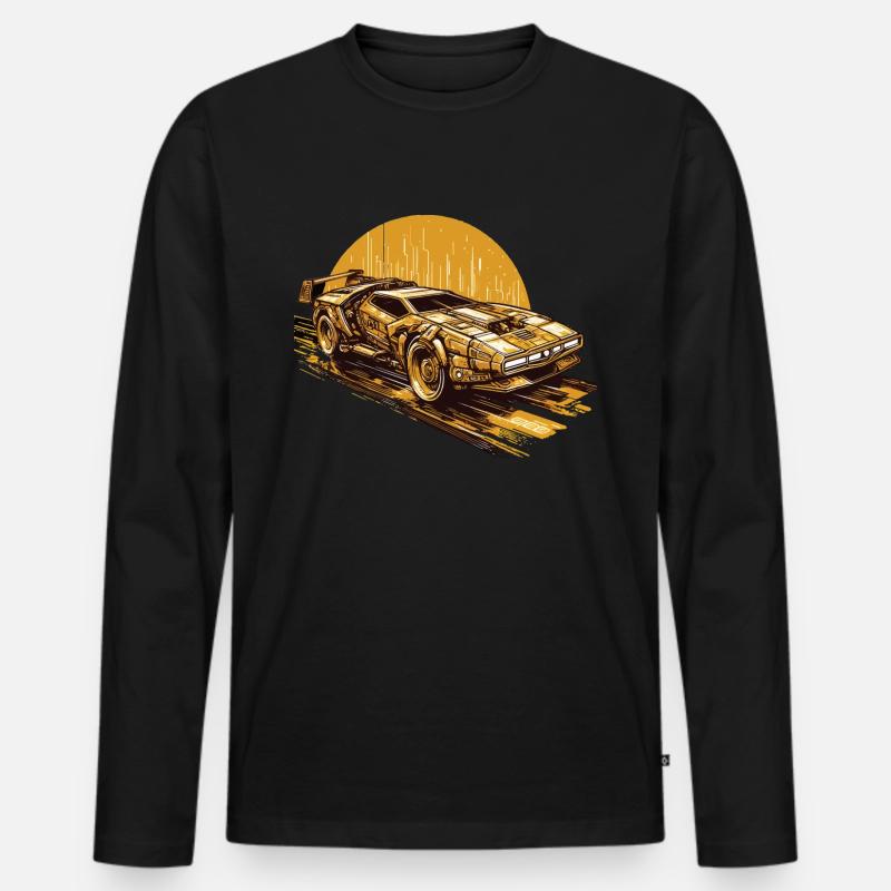 Cybercar - Männer Premium Bio Langarmshirt - Schwarz