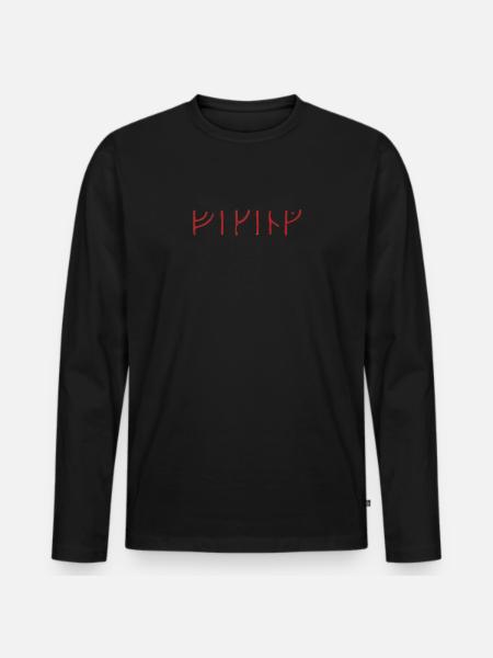Viking runic - Männer Premium Bio Langarmshirt - Schwarz