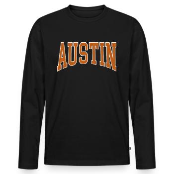 Austin - T-shirt manches longues Premium bio Homme - noir - Devant - Nico (187cm)