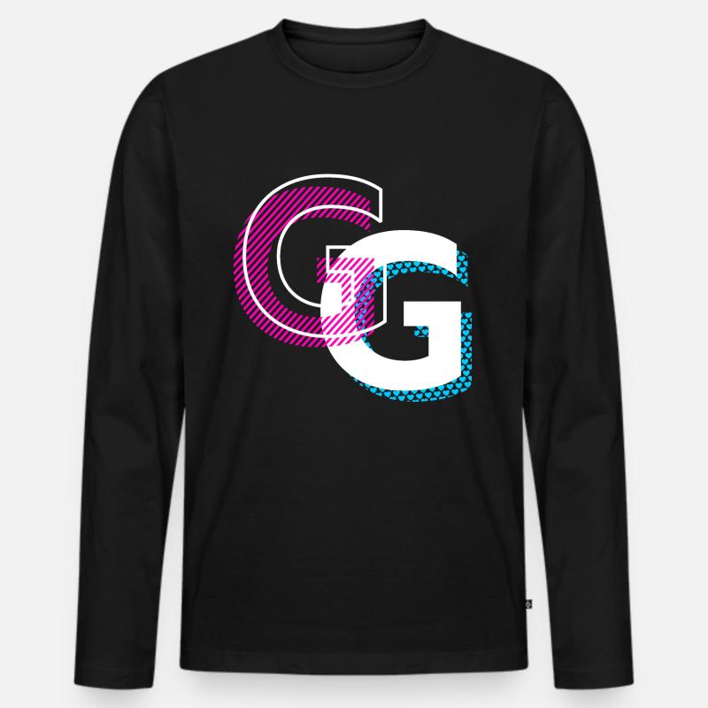Graffiti G Design Geschenk - Männer Premium Bio Langarmshirt - Schwarz