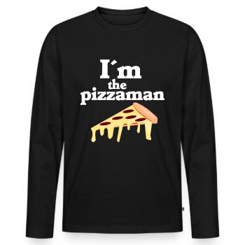 I'm the pizzaman - Men's Premium Organic Long Sleeve Shirt - black - Front - Nico (187cm)