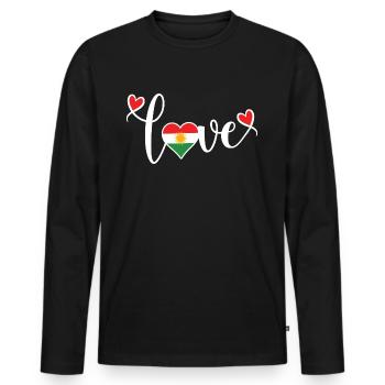 Kurdistan Flag,Kurdistan,Syria,Iraq,Iran,Flag - Men's Premium Organic Long Sleeve Shirt - black - Front - Nico (187cm)